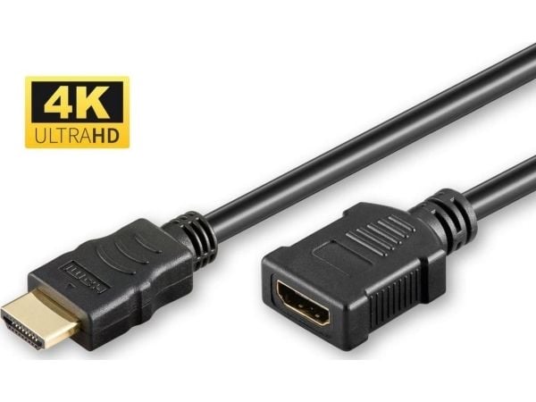 MicroConnect - Ultra High Speed - HDMI-forlengelseskabel - HDMI hann til HDMI hunn - 2 m - svart - 4 K 60 Hz (4096 x 2160) støtte, Lydreturkanal (ARC)