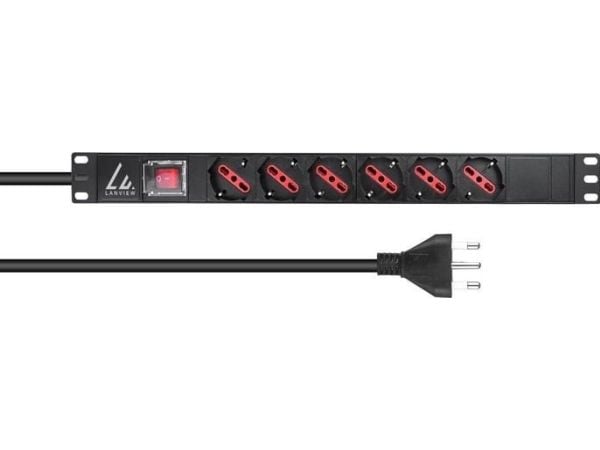 Lanview LVR-2MIT-SW-IT6, Perus, 1U, musta, musta, 2 m, 482,5 mm