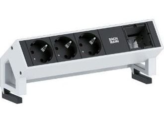 Bachmann Desk 2, 0,2 m, Alumiini, Musta, 3 AC-pistorasia(a), 1 kpl