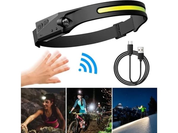 Pannelykt Hurtel med bevegelsessensor LED IPX4 USB-C 1200 mAh svart