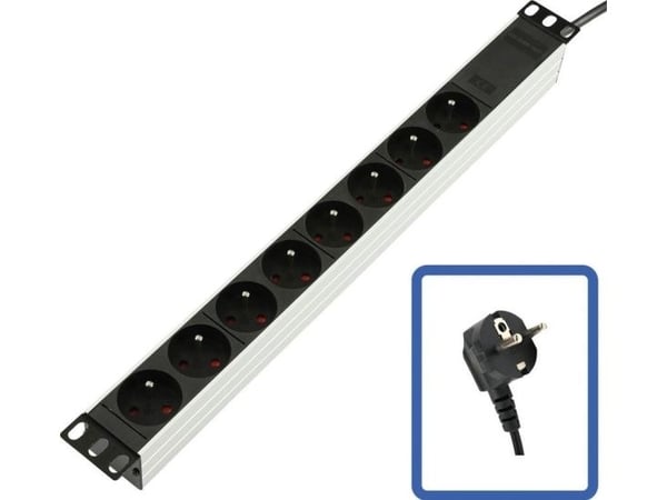 Lanview Logon TUPS032 - Tehonjakoyksikkö (räkkiversio) - 10A - 4000 Watt - tulo: Tyyppi E - lähtöliittimet: 8 (8 x Tyyppi E) - 1U - 19" - 1,5 m joh...