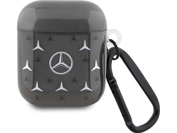 Mercedes Benz Apple AirPods Pro 1/2 Mercedes Cover Large Star Pattern (MEA28DPMGS) kuulokekotelo musta