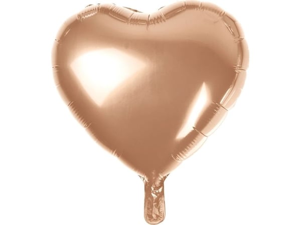 GoDan HEART folieballong, rosa og gull, 18 tommer