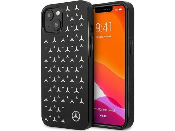 Mercedes Silver Stars-skal för iPhone 13 mini - svart
