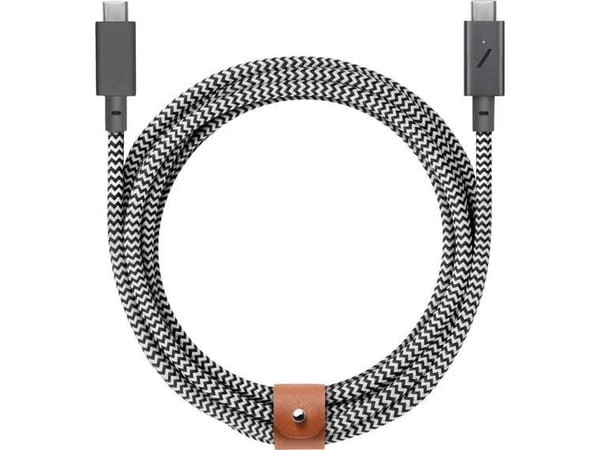 Native Union Belt, 2,4 m, USB C, USB C, USB 2.0, 0,48 Gbit/s, Musta, Valkoinen