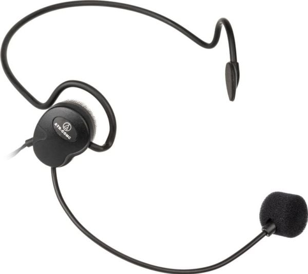 Audio-Technica ATR COMC - Hodesett - bak-nakken-montering - kablet - svart