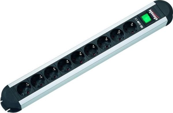 Bachmann PRIMO, 1,75 m, Musta, Harmaa, 9 AC-pistorasia(a), 3680 W, 16 A, 71 mm