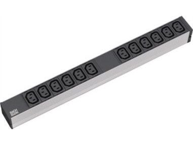 Bachmann LOCKABLE - pistorasia (räkkiversio) - lähtöliittimet: 12 (IEC 60320 C13) - 1U - 19" - 2 m johto - musta