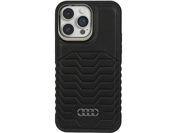Audi deksel i syntetisk skinn med MagSafe til iPhone 15 Pro Max - svart