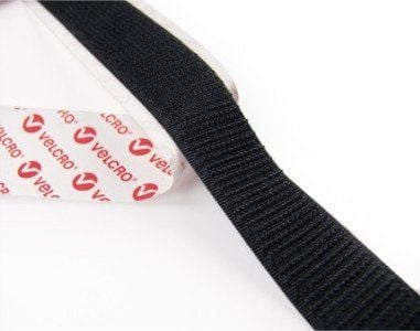 VELCRO® VEL-EC60225 borrelåsbånd for liming, statisk loop, 500 mm x 20 mm, sort (0,5 m)