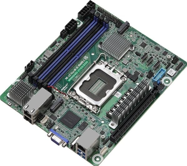 ASRock Rack W680D4ID-2T/G5/X550 - Hovedkort - deep mini-ITX - LGA1700-sokkel - W680 Chipset - USB 3.2 Gen 1 - 2 x 10 Gigabit LAN - innbygd grafikk