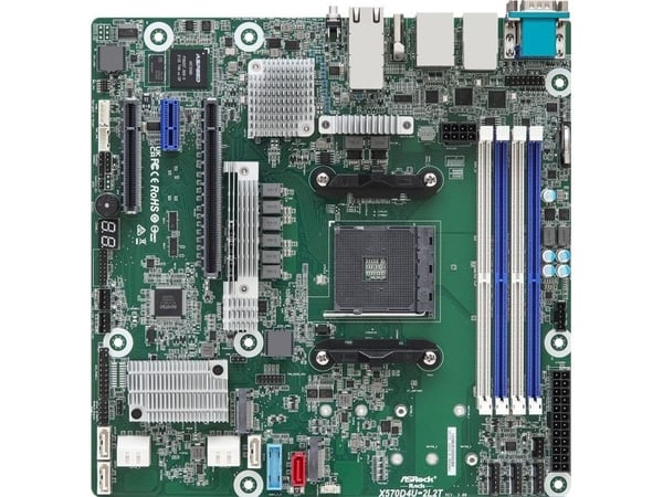 ASRock Rack X570D4U-2L2T/BCM - Hovedkort - micro ATX - Socket AM4 - AMD X570 Chipset - USB 3.2 Gen 1, USB 3.2 Gen 2 - 2 x Gigabit LAN, 2 x 10 Gigab...