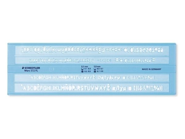 STAEDTLER Mars 572 FL - Mal - bokstaver - gjennomsiktig blå - plastikk