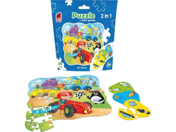 Roter Käfer PUZZLE 49 deler bilsett + mini spill RK1140-03