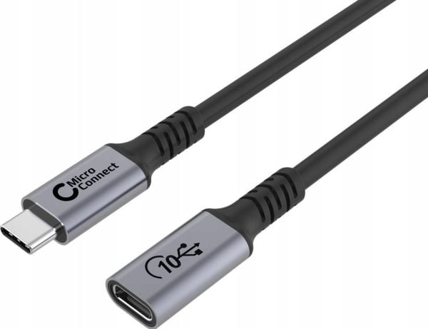 Premium USB-C-kaapelin jatke 1m 10Gbps, 100W, USB 3.2 Gen