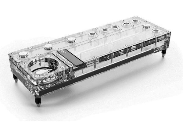 Alphacool Core Distro Plate, Säiliö, Akryyli, Läpinäkyvä, 3-Pin JST + 3-Pin 5V, 1/4", 3-pin