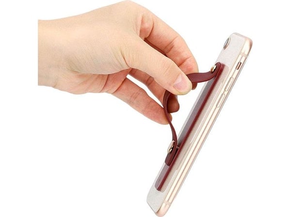 Hurtel selvklebende fingerholder til telefon med skyveknapp, rosa