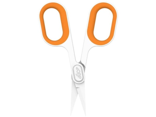 Skjæresaks Slice 10546, venstre/høyrehåndet 132 mm, oransje/hvit