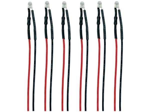 TAMS Elektronik 81-59506-06-C LED Liitäntäkaapeleilla Viileä valkoinen, punainen 6 kpl