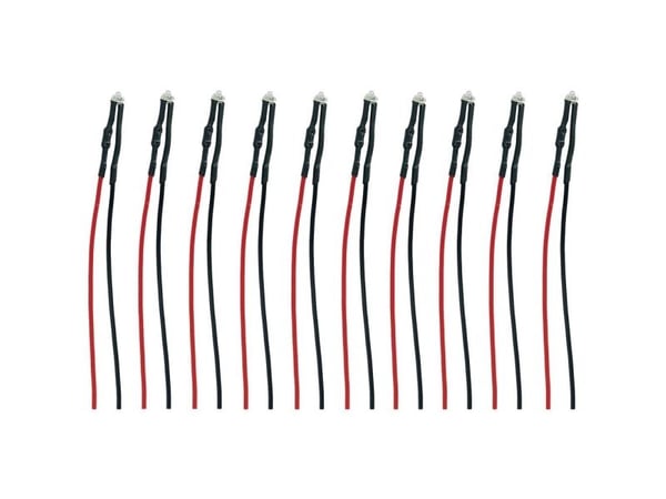 TAMS Elektronik 81-50062-10-C LED med tilkoblingsledninger varm hvit (10 stk.)