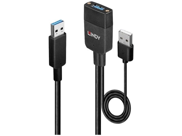 Lindy 43357, USB 3.2 Gen 2 (3.1 Gen 2) Type-A, USB 3.2 Gen 2 (3.1 Gen 2) Type-A, 100 Mbit/s, Svart, Akrylonitril-butadien-styren (ABS), Rund kabel