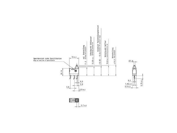 Marquardt 01075.2000-02 mikrobrytare 30 V/DC 0,1 A 1 x On/Off/On-tangent, 1 st