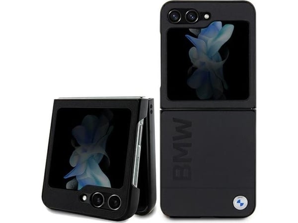 Samsung Galaxy Z Flip 5 BMW odinis-deksel med Hot Stamp (BMHCZF5SLLBK) sort