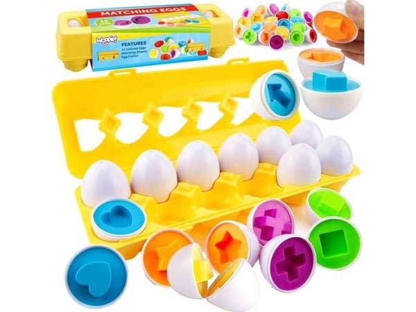 WOOPIE Montessori Eggepussel – Match former og farger