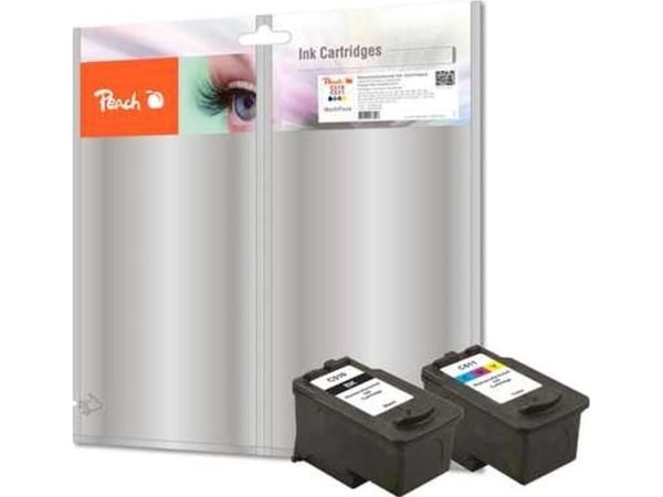 Peach Multi Pack - 2-pack - svart, färg (cyan, magenta, gul) - kompatibel - återanvänd - bläckpatron (alternativ för: Canon CL-511, Canon PG-510) -...