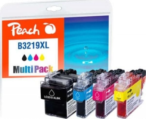 Peach PI500-245, Sort, Cyan, Fiolblå, Gult, 68 ml, 17 ml, 4 stykker, 3000 sider, Multipakke