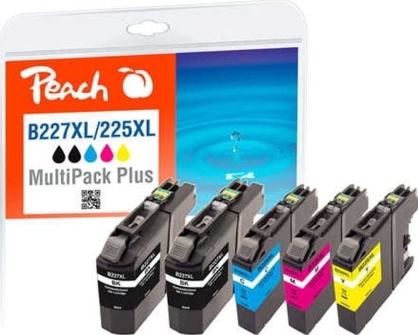 Peach Multi Pack Plus - 5-pack - svart, gul, cyan, magenta - kompatibel - blekkpatron (alternativ for: Brother LC-225XLC, Brother LC-225XLM, Brothe...