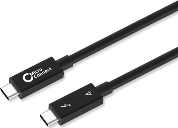 MicroConnect - USB-kabel - USB-C (hann) til USB-C (hann) - USB 3.1 Gen 2 / Thunderbolt 4 - 1 m - USB Power Delivery (100 W), 8K 60Hz støtte - svart