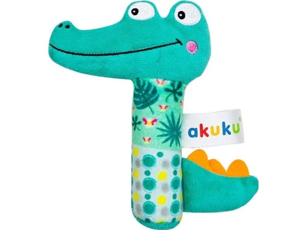 Akuku A0644 KROKODILLE SQUIRT RATTLE PLYSK