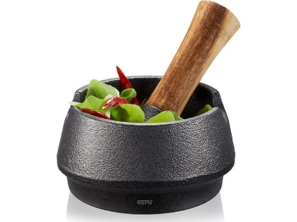 GEFU X-PLOSION, Sort, Tre, Akasietre, Støpejern, Morter og pistill, 90 mm, 2,7 kg, 1 stykker