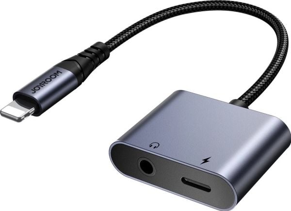 Joyroom DAC-adapter 2-i-1 SY-L01 Lightning / Lightning, 3,5 mm mini jack, svart