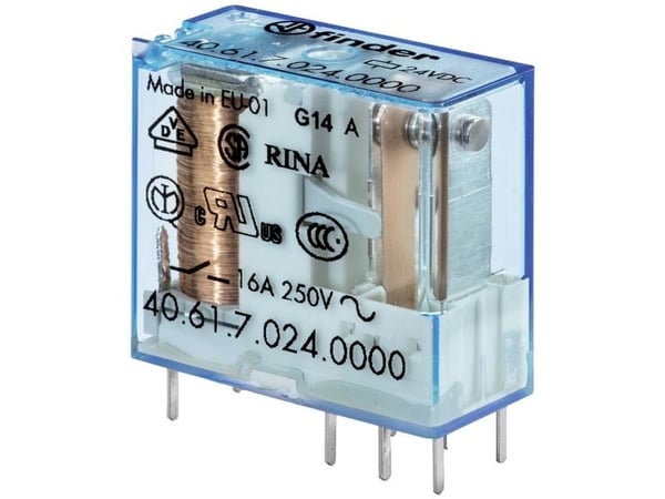 Finder 40.61.9.024.4000 Piirilevyrele 24 V/DC 16 A 1 x vaihtokosketin 1 kpl 1 kpl