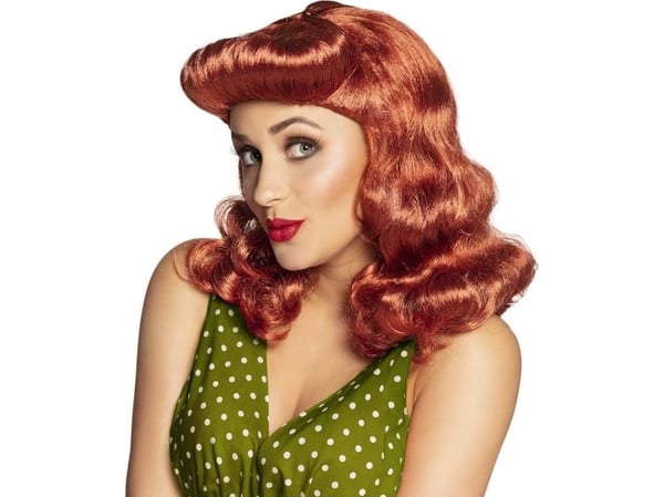 Boland parykk Pin-Up rød