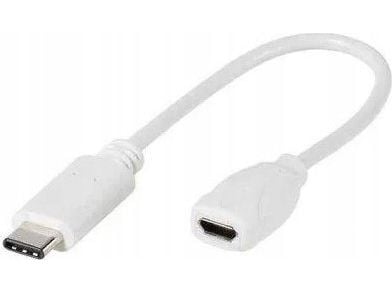 Vivanco 0.1m, 0,1 m, USB C, Micro-USB B, USB 2.0, Uros/naaras, Valkoinen