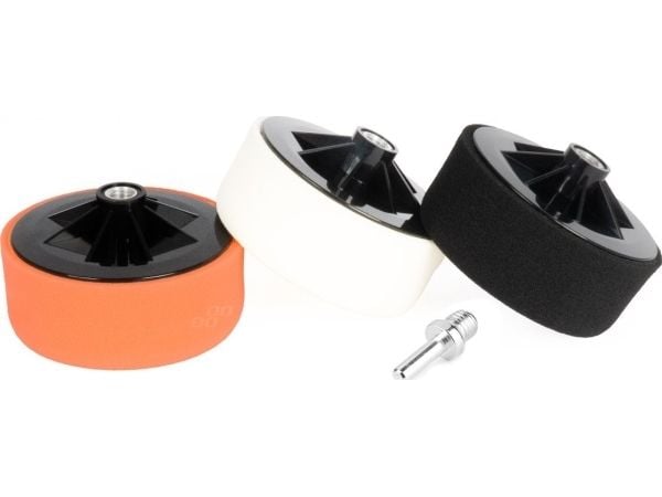 AMiO poleringssett med skiver/puter 3x125 mm + adapter M14 AMIO-02648