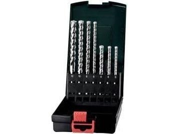 Metabo 626245000, Rotasjons hammer, Drill bit set, SDS Plus, 7 stykker, Ø5 x 115 mm Ø6 x 115 mm Ø8 x 115 mm Ø6 x 165 mm Ø8 x 165 mm Ø10 x 165 mm Ø1...