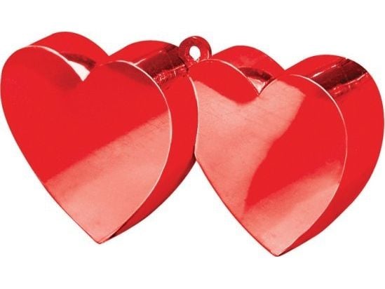 AMSCAN konfetti til ballonger – doble hjerter, rød, 170 g