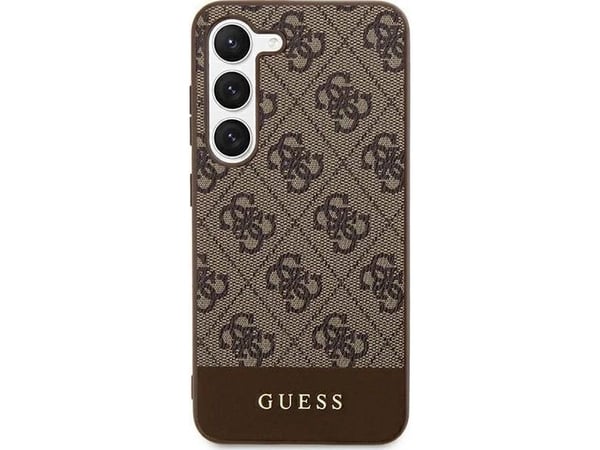 Samsung Galaxy S24 Plus Guess-deksel 4G Stripe Collection (GUHCS24MG4GLBR) rødbrun