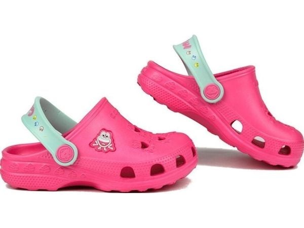 Coqui tresko sandaler klappløs for barn Coqui Little Frog fuchsia-mint 8701-100-3644A/8701-100-3644 20-21