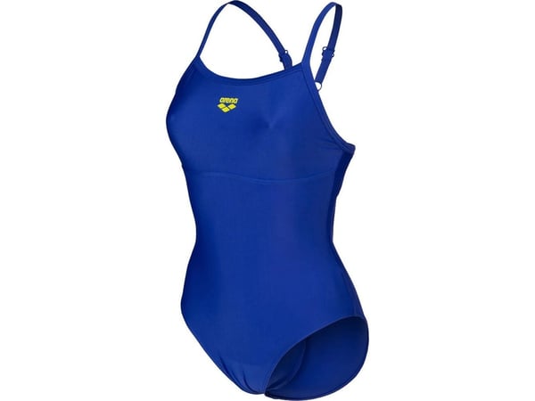 Arena dam-baddräkt Women's Solid Swimsuit Lightdrop Back B neonblå storlek 42