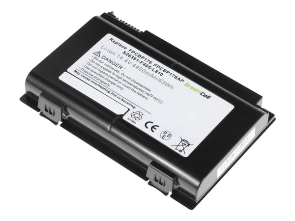 Green Cell - Akut ja paristot tietokoneen käyttöön (saatavana: Fujitsu FPCBP176) - Litiumion - 8 kennoa - 4400 mAh - lajitelma - Fujitsu LIFEBOOK A...