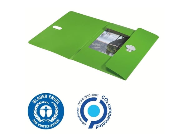 Leitz Recycle - 3-fliksmappe - for A4 (210 x 297 mm) - kapasitet: 150 ark - grønn
