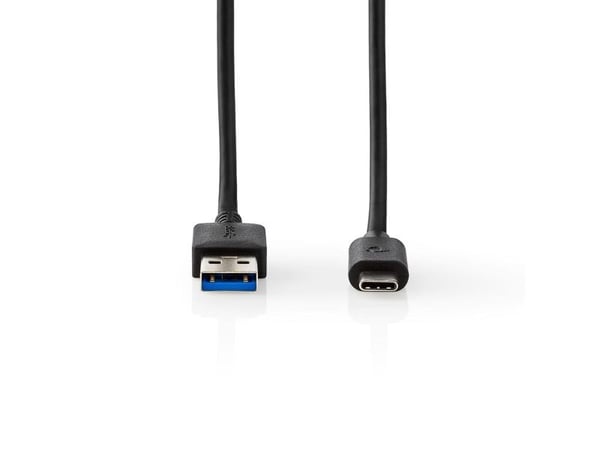 Nedis - USB-kabel - USB-C (hann) til USB-type A (hann) - USB 3.1 - 20 V - 5 A - 2 m - rund, USB Power Delivery (5 A, 100 W) - svart