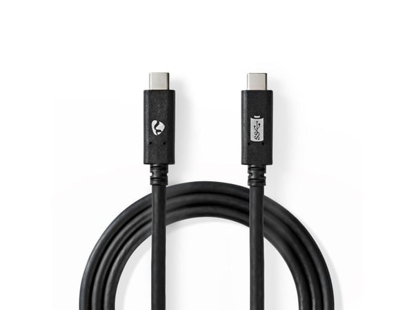 Nedis CCGW64750BK10, 1 m, USB C, USB C, USB 3.2 Gen 2 (3.1 Gen 2), Sort