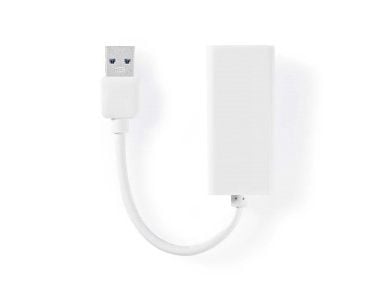 Nedis - Nettverksadapter - USB 3.0 - Gigabit Ethernet x 1 - hvit