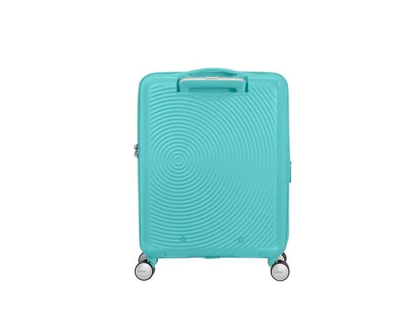 American Tourister Sounbox Spinner Expandable (4 wheels) 55cm, Tralle, Hard overflate, Blå, Poolside Blue, Liten (fingerbøl), Polypropylen (PP)